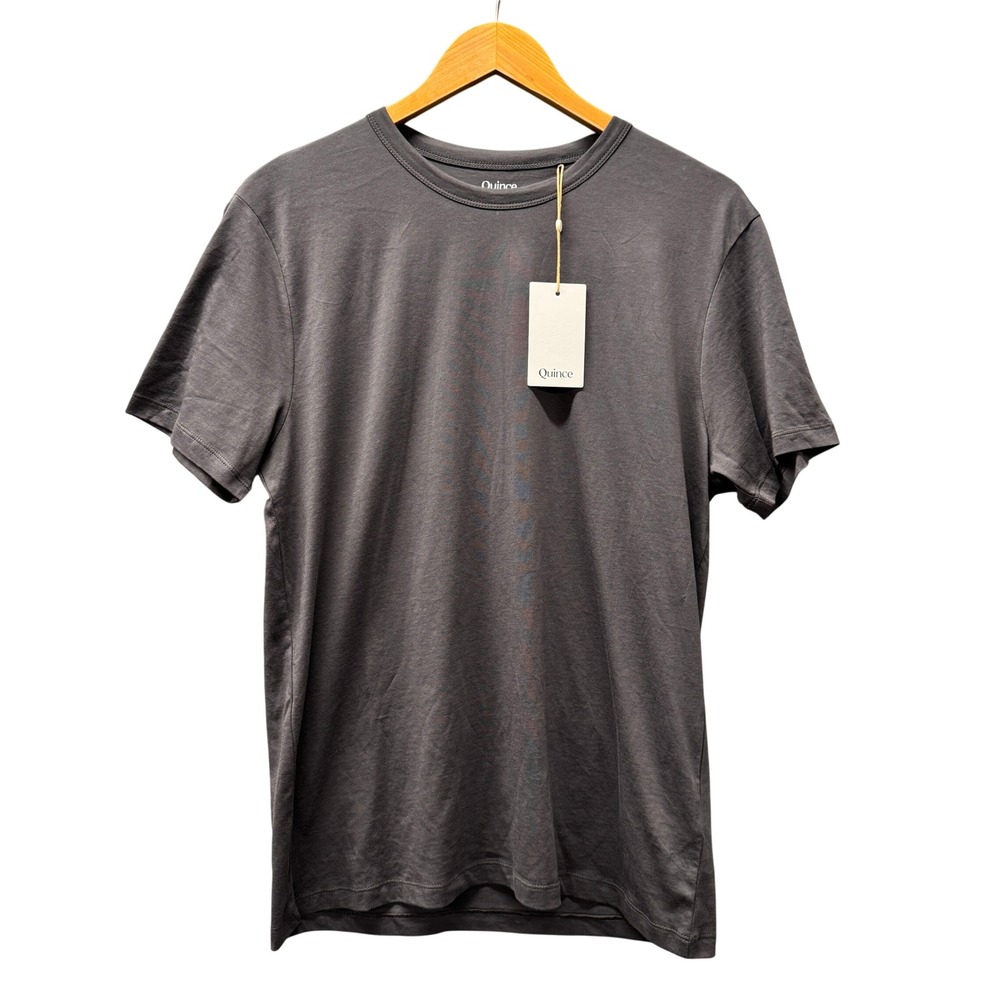 Quince T-Shirt Womens Small Luxe Touch Tee Dark Coal Short Sleeve Comfy NEW